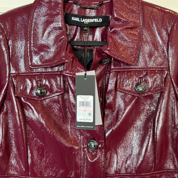 Karl Lagerfeld Paris Faux Leather Trench Coat – Size 10 (New With Tags) - Picture 3 of 3